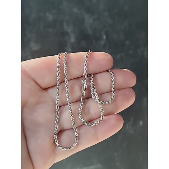Italian 925 Sterling Silver Chain Necklace Vintage - Picture 2 of 10